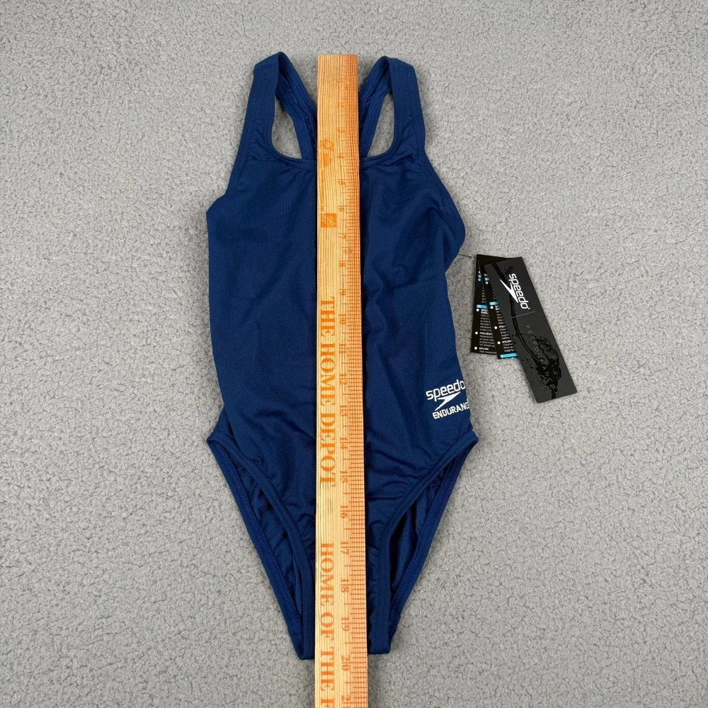 Speedo Endurance+ Swimsuit Girls 6/22 Navy Super Pro Back Youth Training NWT New
